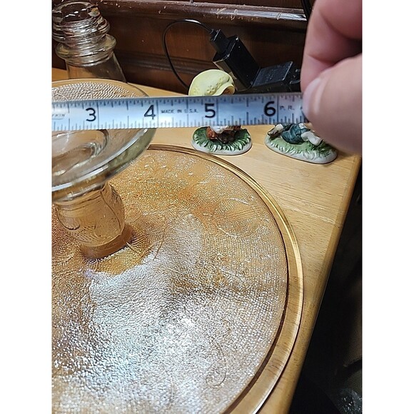 Vintage Amber Depression Glass Cake Stand – Madrid Pattern Federal Glass - Picture 8 of 8